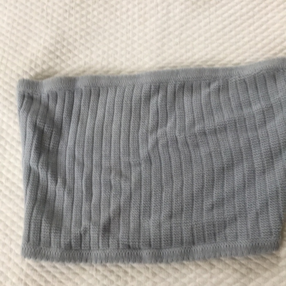 Lottie Moss lovely Knit ribbed Tube Crop Top soft blue women’s size M